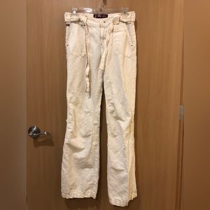 Ecru linen pants - size 25 with adjustable length!